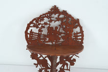 Load image into Gallery viewer, Vintage Folk Art Scroll Saw Wooden Wall Shelf – Country Scene Silhouette
