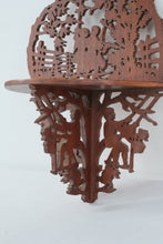 Load image into Gallery viewer, Vintage Folk Art Scroll Saw Wooden Wall Shelf – Country Scene Silhouette
