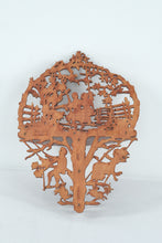 Load image into Gallery viewer, Vintage Folk Art Scroll Saw Wooden Wall Shelf – Country Scene Silhouette
