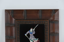 Load image into Gallery viewer, Framed Hand Painted Ceramic Tile Warrior Figure Decorative Wall Art 11 Inch
