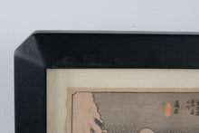 Load image into Gallery viewer, Utagawa Hiroshige Kanbara Evening Snow Japanese Woodblock Print Framed
