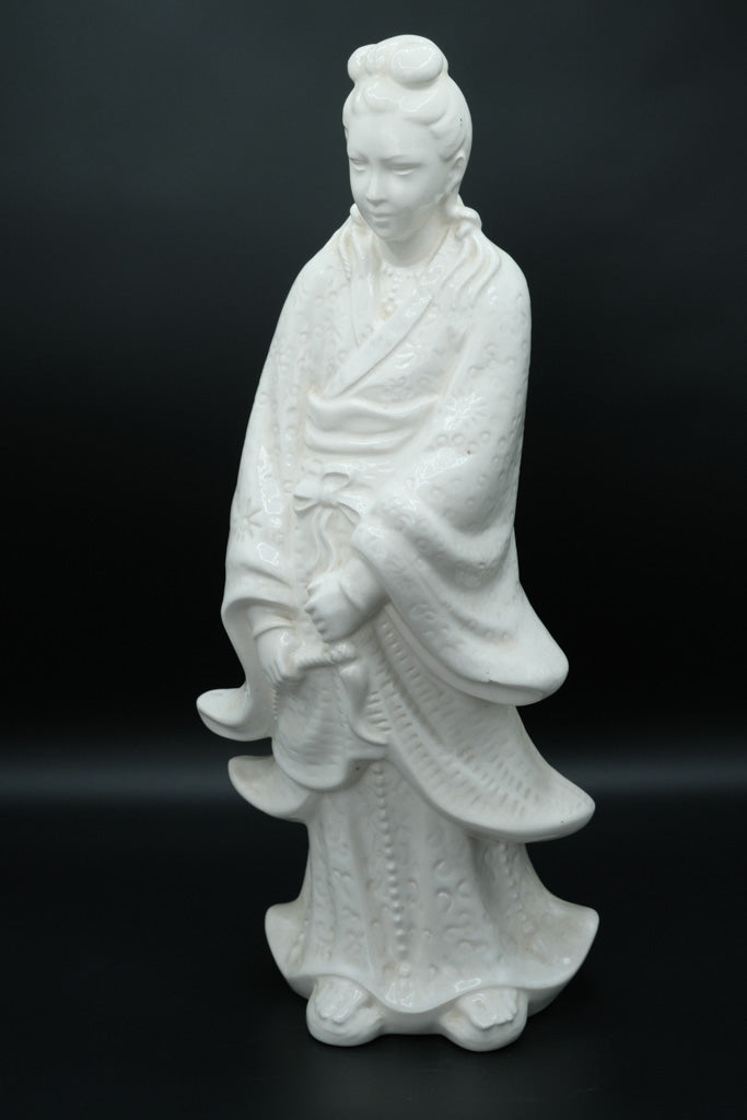 Vintage Blanc de Chine-Style Porcelain Lady Figurine – 19