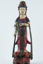 Load image into Gallery viewer, Antique Japanese Polychrome Standing Bodhisattva Figure, Edo–Meiji Period Folk Sculpture
