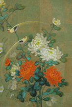 Load image into Gallery viewer, Framed Asian Floral Art Print with Birds – Hand-Signed Oriental Botanical Painting
