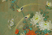 Load image into Gallery viewer, Framed Asian Floral Art Print with Birds – Hand-Signed Oriental Botanical Painting
