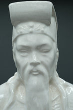 Load image into Gallery viewer, Pair of Vintage Blanc de Chine-Style Porcelain Figurines – Scholar and Lady, 19&quot; Tall
