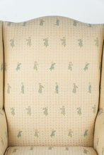 Load image into Gallery viewer, Custom Upholstered Chippendale Wingback Chair with Asian Motif Fabric
