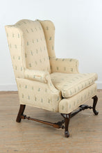 Load image into Gallery viewer, Custom Upholstered Chippendale Wingback Chair with Asian Motif Fabric
