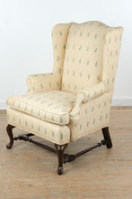 Load image into Gallery viewer, Custom Upholstered Chippendale Wingback Chair with Asian Motif Fabric
