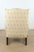 Load image into Gallery viewer, Custom Upholstered Chippendale Wingback Chair with Asian Motif Fabric
