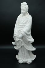 Load image into Gallery viewer, Pair of Vintage Blanc de Chine-Style Porcelain Figurines – Scholar and Lady, 19&quot; Tall
