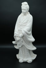 Load image into Gallery viewer, Pair of Vintage Blanc de Chine-Style Porcelain Figurines – Scholar and Lady, 19&quot; Tall
