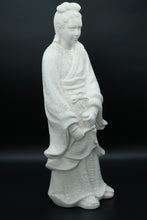 Load image into Gallery viewer, Pair of Vintage Blanc de Chine-Style Porcelain Figurines – Scholar and Lady, 19&quot; Tall
