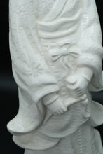 Load image into Gallery viewer, Pair of Vintage Blanc de Chine-Style Porcelain Figurines – Scholar and Lady, 19&quot; Tall
