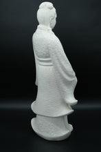 Load image into Gallery viewer, Pair of Vintage Blanc de Chine-Style Porcelain Figurines – Scholar and Lady, 19&quot; Tall
