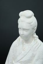 Load image into Gallery viewer, Pair of Vintage Blanc de Chine-Style Porcelain Figurines – Scholar and Lady, 19&quot; Tall

