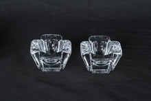 Load image into Gallery viewer, Orrefors Crystal Votive Candle Holders Set of 2 Swedish Art Glass Signed
