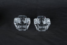 Load image into Gallery viewer, Orrefors Crystal Votive Candle Holders Set of 2 Swedish Art Glass Signed
