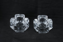 Load image into Gallery viewer, Orrefors Crystal Votive Candle Holders Set of 2 Swedish Art Glass Signed
