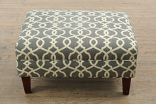 Load image into Gallery viewer, Carolina Grey Geometric Patterned Ottoman
