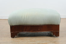 Load image into Gallery viewer, Empire Style Upholstered Ottoman Footstool with Mahogany Base Serpentine Apron
