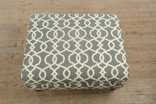 Load image into Gallery viewer, Carolina Grey Geometric Patterned Ottoman
