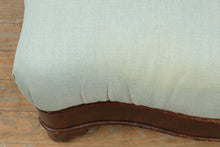 Load image into Gallery viewer, Empire Style Upholstered Ottoman Footstool with Mahogany Base Serpentine Apron
