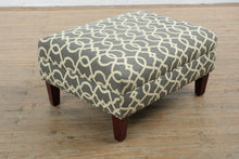 Load image into Gallery viewer, Carolina Grey Geometric Patterned Ottoman
