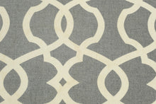 Load image into Gallery viewer, Carolina Grey Geometric Patterned Ottoman
