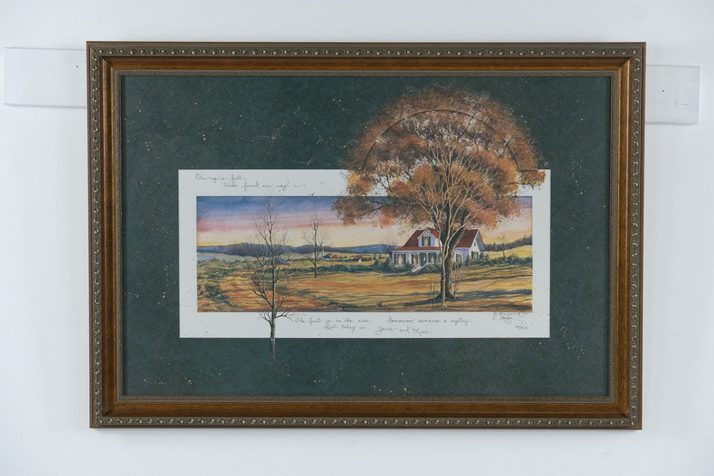 D. Morgan “Yours and Mine” Limited Edition Framed Print – Country Cottage Landscape – 33.5