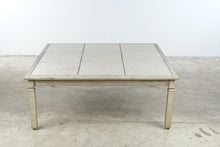 Load image into Gallery viewer, Square Stone Tile Top Coffee Table with Distressed Cream Finish
