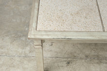 Load image into Gallery viewer, Square Stone Tile Top Coffee Table with Distressed Cream Finish
