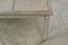 Load image into Gallery viewer, Square Stone Tile Top Coffee Table with Distressed Cream Finish
