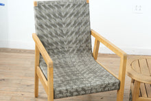 Load image into Gallery viewer, 3 Piece Acacia Wood Patio Conversation Set with Woven PE Rattan Chairs and Side Table
