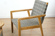 Load image into Gallery viewer, 3 Piece Acacia Wood Patio Conversation Set with Woven PE Rattan Chairs and Side Table
