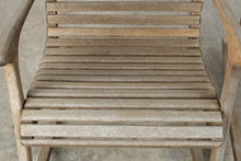 Load image into Gallery viewer, Pair of Slatted Wood Outdoor Rocking Chairs
