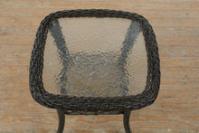 Load image into Gallery viewer, Wicker Side Table Glass Top Rattan End Table 20x20
