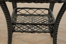 Load image into Gallery viewer, Wicker Side Table Glass Top Rattan End Table 20x20
