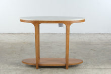 Load image into Gallery viewer, Mid-Century Modern Oval Marble Top Wood Console Table
