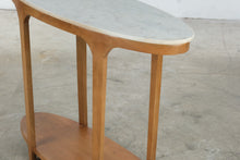 Load image into Gallery viewer, Mid-Century Modern Oval Marble Top Wood Console Table
