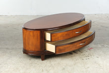 Load image into Gallery viewer, Oval Two-Drawer Wood Coffee Table with Curved Front

