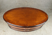 Load image into Gallery viewer, Oval Two-Drawer Wood Coffee Table with Curved Front
