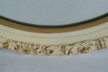 Load image into Gallery viewer, Vintage Oval Wall Mirror 25 x 31 Cream Gold Ornate Frame
