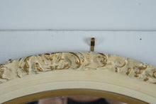 Load image into Gallery viewer, Vintage Oval Wall Mirror 25 x 31 Cream Gold Ornate Frame
