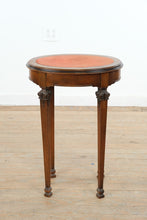 Load image into Gallery viewer, Mahogany Oval Side Table with Velvet Top Neoclassical Revival
