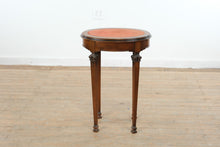 Load image into Gallery viewer, Mahogany Oval Side Table with Velvet Top Neoclassical Revival
