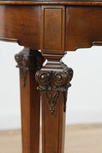 Load image into Gallery viewer, Mahogany Oval Side Table with Velvet Top Neoclassical Revival

