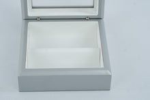 Load image into Gallery viewer, OYOBox Silver Jewelry Box Glass Display Lid White Interior Modern Luxury Organizer
