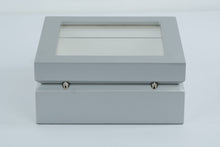 Load image into Gallery viewer, OYOBox Silver Jewelry Box Glass Display Lid White Interior Modern Luxury Organizer
