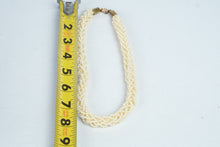 Load image into Gallery viewer, Ivory Faux Pearl Multi Strand Twisted Torsade Necklace Gold Tone Clasp
